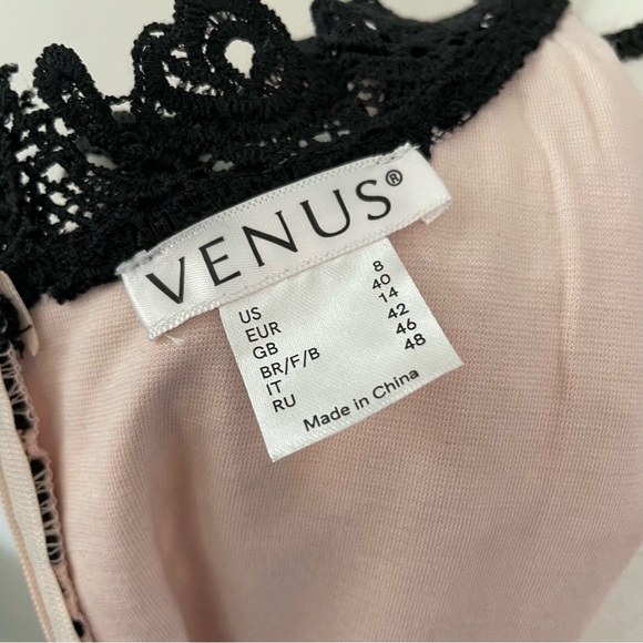 Elegant Black and Pink Lace Dress - Picture 8 of 10